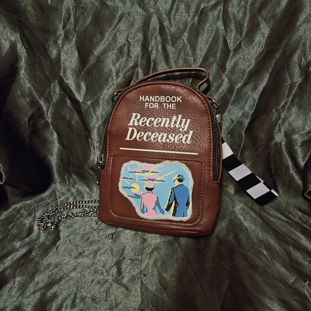 Beetlejuice: Handbook for the Recently Deceased Brown Leather Crossbody Bag